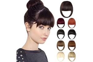 Fanguilar Bangs Hair Clip in Bangs Hair Extensions Hair French Bangs Hair Clip on Bangs Hair Fake Bangs Clip in With Temples Hairpieces for Women Natural for Daily Wear