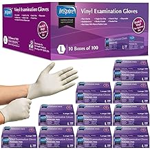 Inspire Stretch Vinyl Exam Gloves | THE ORIGINAL Quality Disposable Latex Free Medical Glove Cleaning Cooking Food Service La