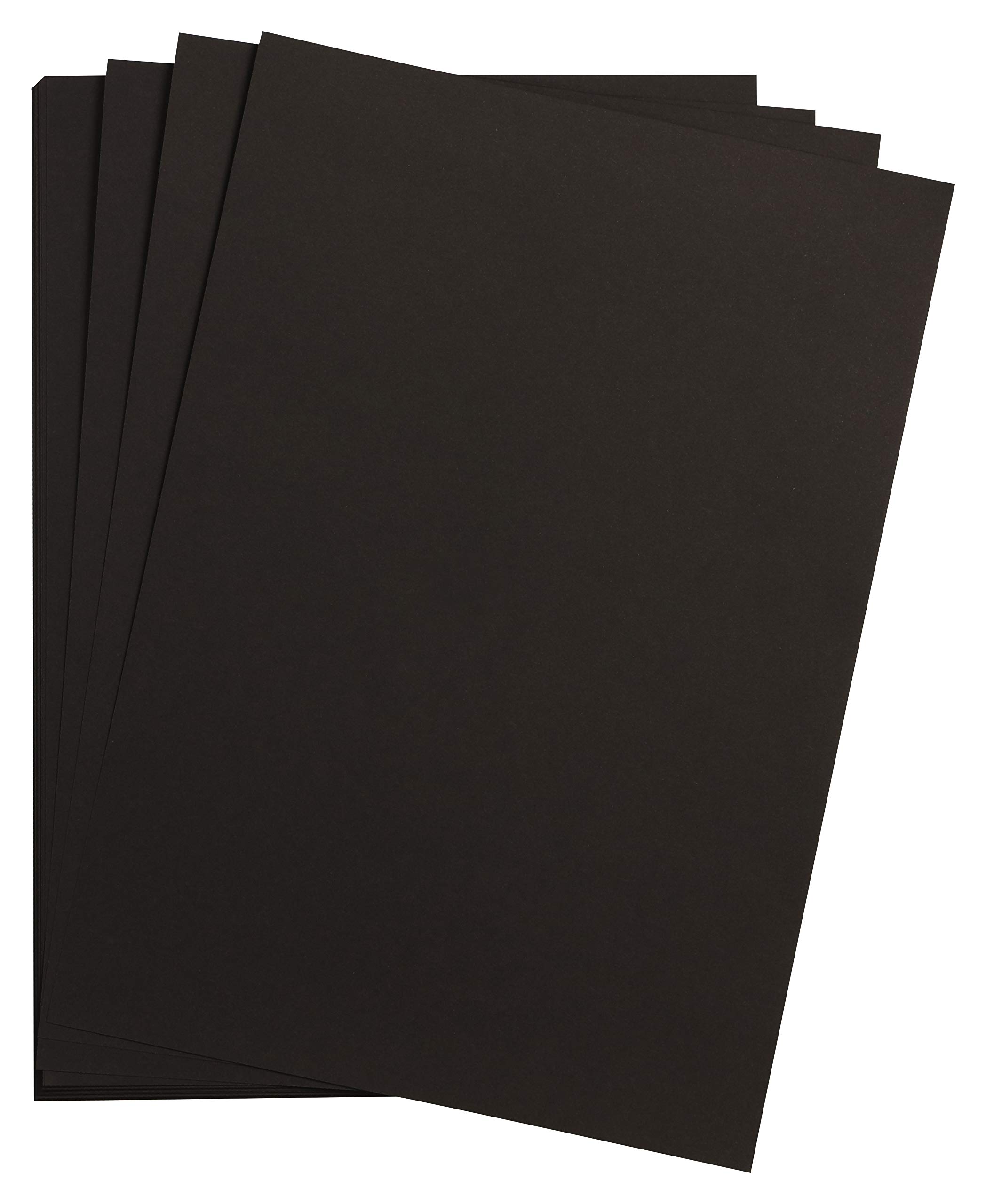 Clairefontaine - Ref 975350C - Maya Smooth Coloured Drawing Card (Pack of 25 Sheets) - 185gsm - A3 (42 x 29.7cm) - Black Colour - Deep Dyed, Acid Free, pH Neutral