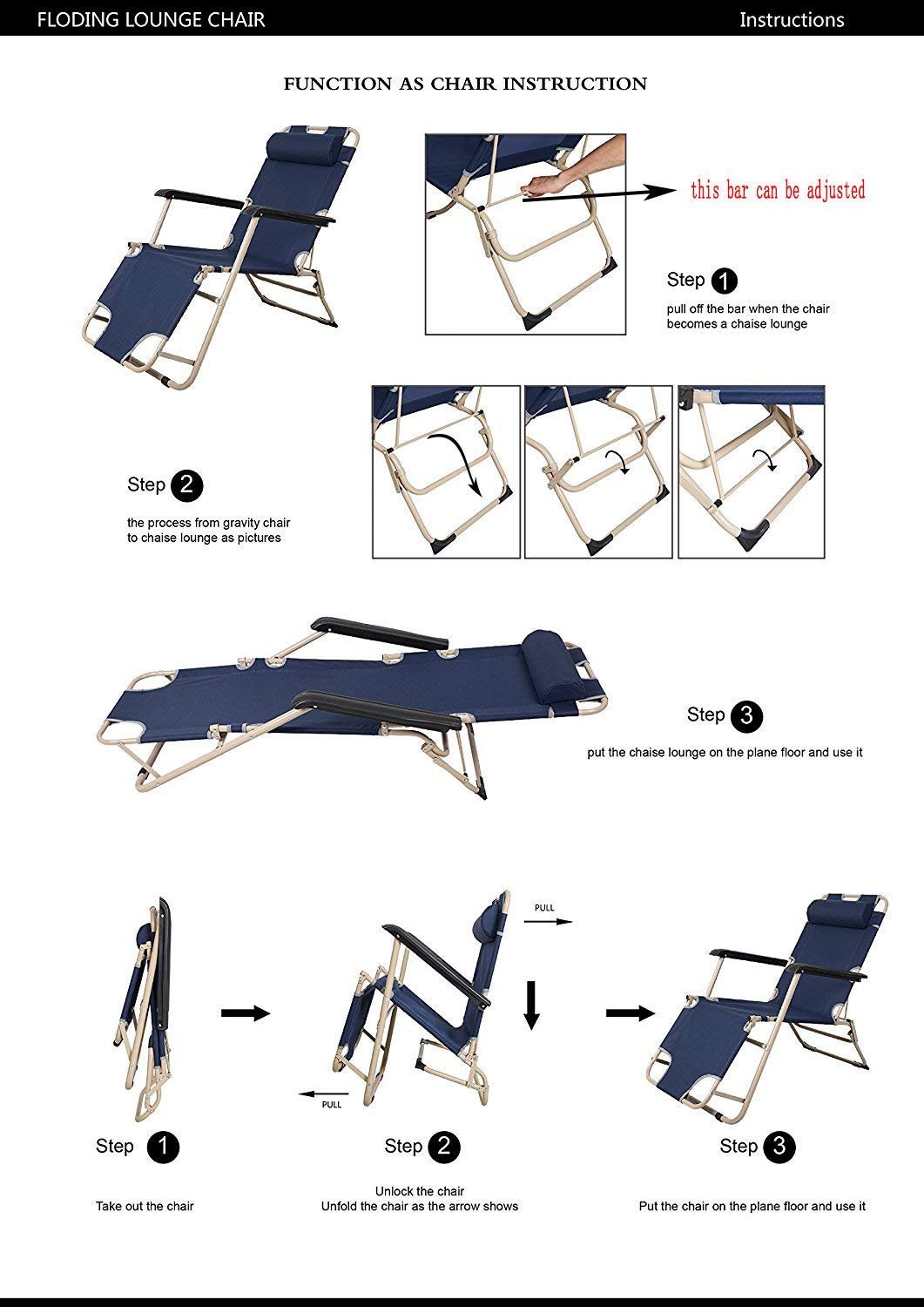 short outdoor chaise lounge on Patio Seating Karmas Product Outdoor Patio Chaise Lounge Chair Folding Recline Large Christmas Chair 1 Pc Chairs