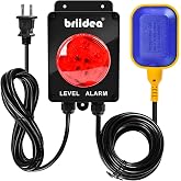 Sump Pump Alarm, Briidea Indoor/Outdoor High Water Septic Tank Alarm with 110dB Loud Alarm and Large LED Indicator, 10ft Level Float Switch, Ideal for Septic Sump Pump Pond Water Tank