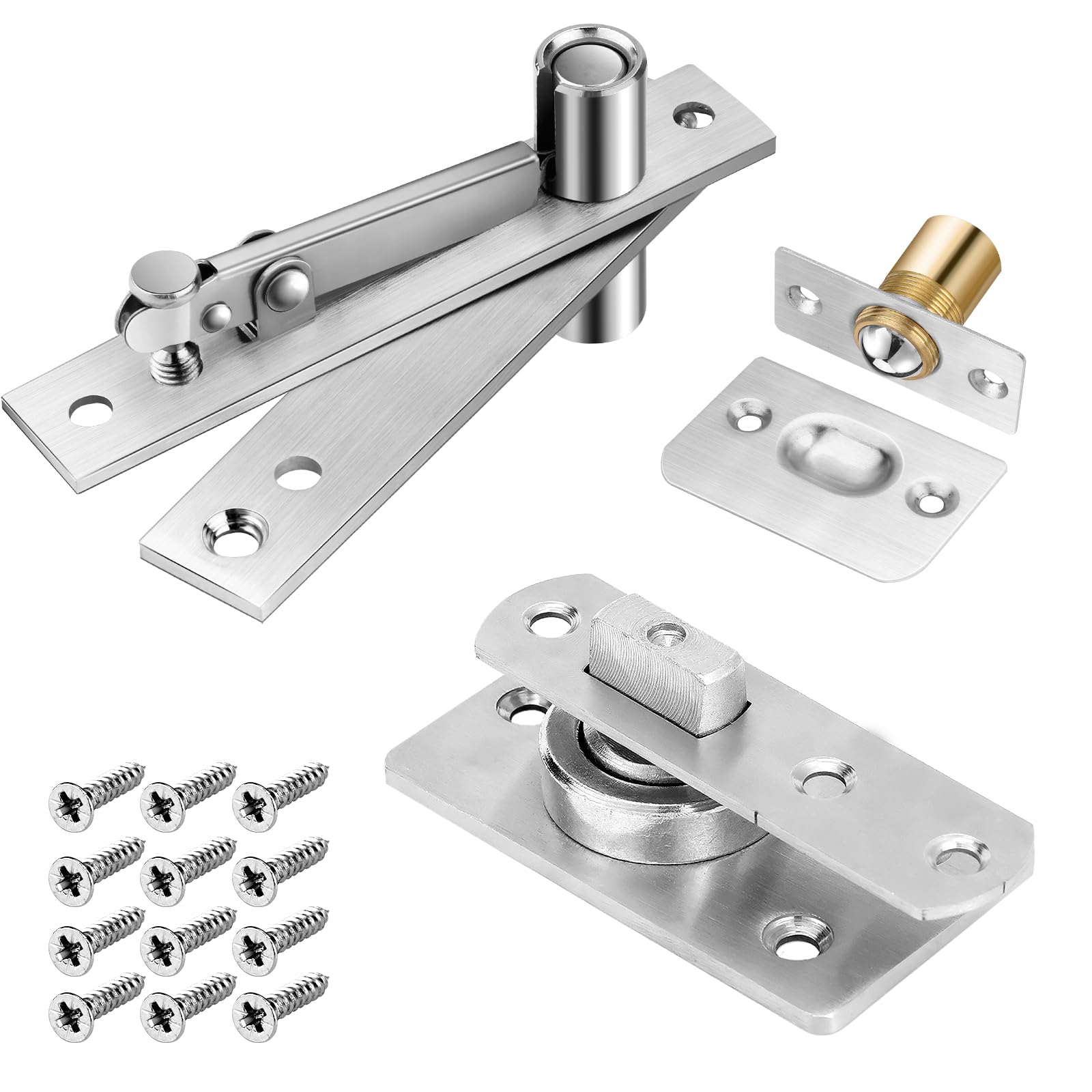 Photo 1 of 330 LBS Pivot Hinge Set with Door Catch for Large & Heavy Wood Doors – HBL’ Hidden Pivot Door Hardware for Bookshelves, Built-in Ball Bearings for Smooth & Quiet Operation.