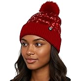 Funky Junque Women’s Puffer Beanie – Stylish Fleece Lined Waterproof Winter Hat with Faux Fur Pom Pom, Trendy Cozy Accessory