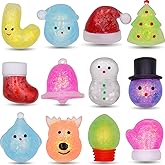 Menzcci 12 Pack Christmas Squeeze Toys Squishy Stress Ball Fidget Toys for Kids Girls Boys Christmas Stocking Stuffers Party Favors Gifts