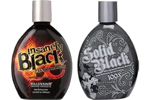 Millennium Tanning Products, Solid Black 100x (13.5 oz) and Insanely Black 60x (13.5 oz)