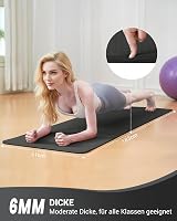 Narwhal 6mm Thick TPE Yoga Mat Non-Slip with Carry Strap 183 x 61 cm Green/Black view 2