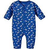 Minicoco Baby Boy Girl Footless Jumpsuit Long Sleeves Side Snap Outfits Wither Clothes Air Layer Clothing for 0-12 Months