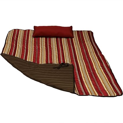 Sunnydaze Weather-Resistant Outdoor Polyester Quilted Hammock Pad and Pillow Only Set, Awning Stripe