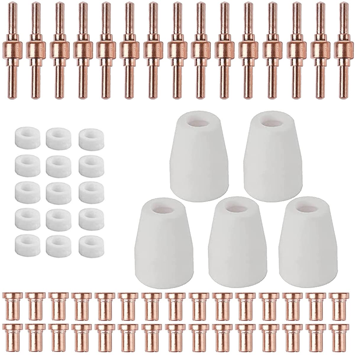 QAQGEAR 65Pcs Plasma Cutting Consumables Fit Cut40 Cut50 with Plasma Cutter Torch PT31 LG40
