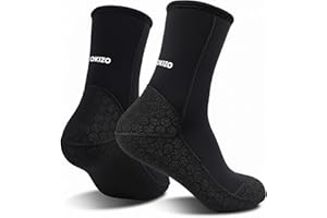 Dizokizo Neoprene Diving Water Socks, 3mm Beach Booties Anti-Slip Wetsuit Sand Socks for Snorkel Surfing Kayaking Swimming