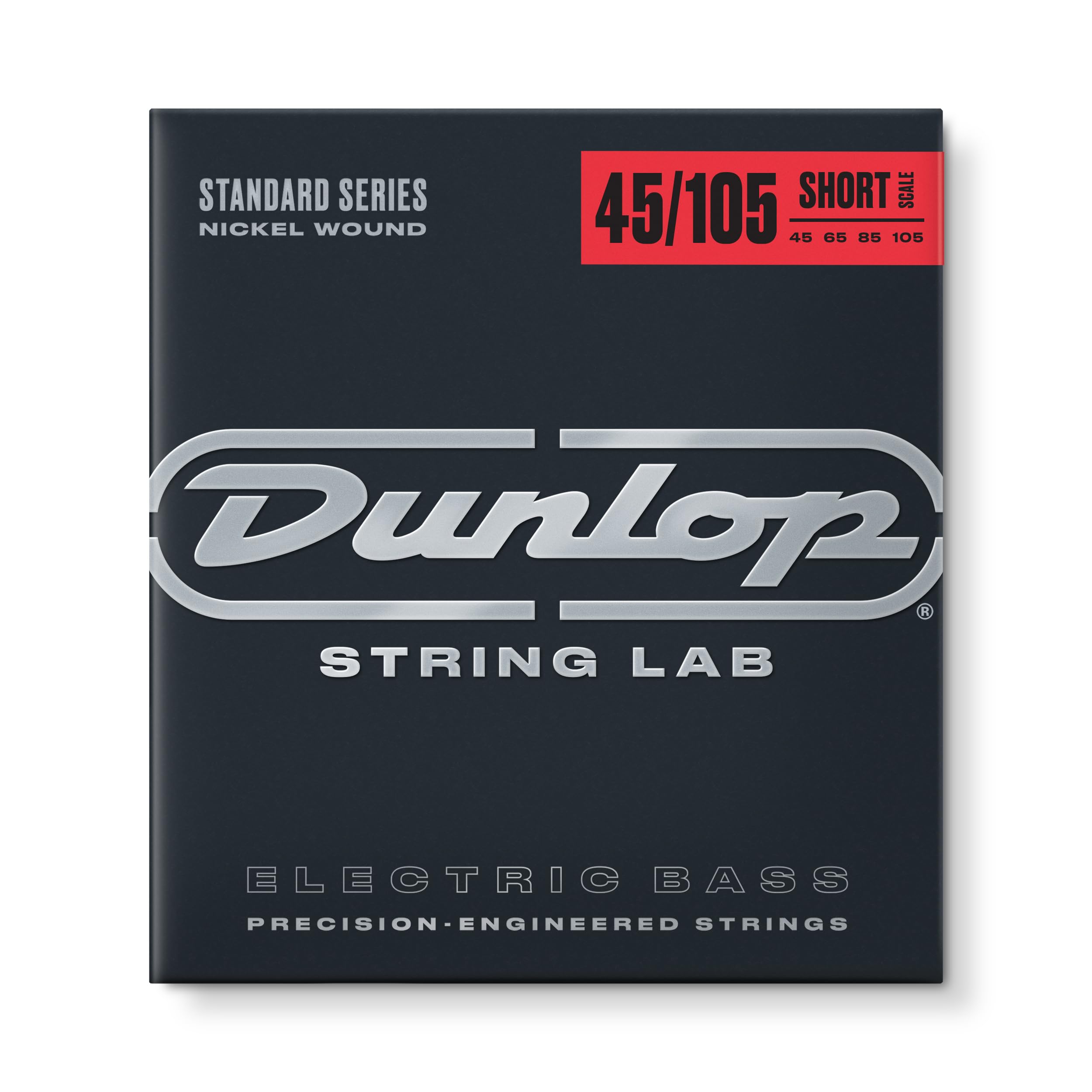 Jim Dunlop Nickel Wound, Short Scale.045.105, 4 Set Bass Guitar Strings (DBN45105S)