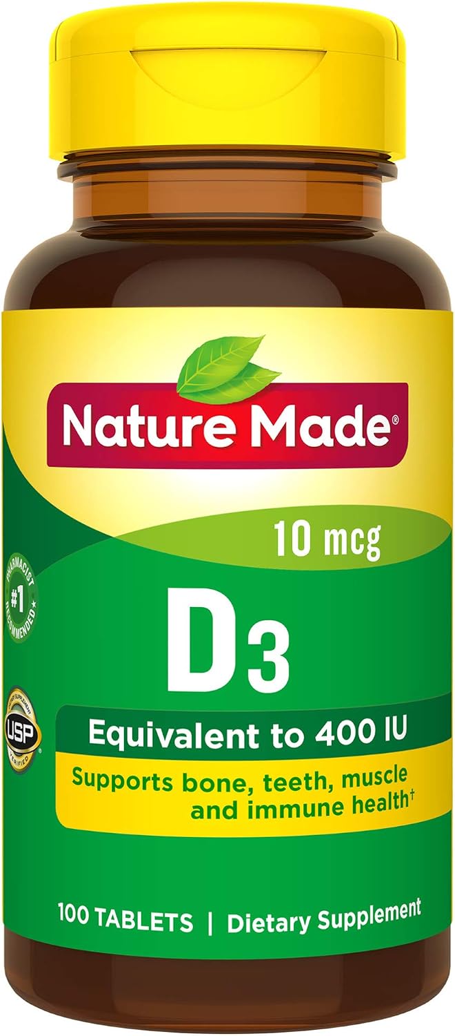 Nature Made Vitamin D3 400 IU (10 mcg) Tablets, 100 Count