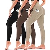 3 Pack Leggings for Women-No See-Through High Waisted Tummy Control Yoga Pants Workout Running Legging