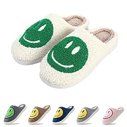 rosyclo Smile Face Slippers Retro Soft Plush Cozy