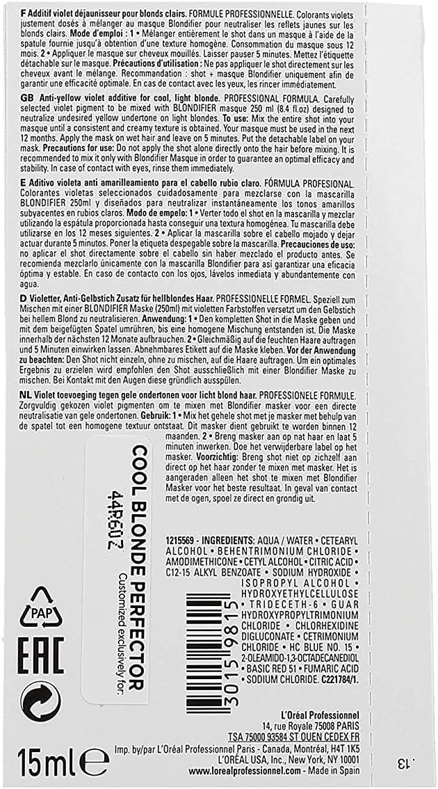 L'Oréal Professionnel Serie Expert Powermix Cool Blonde Perfector Shot, Violet, 0.02 kg - Image 3