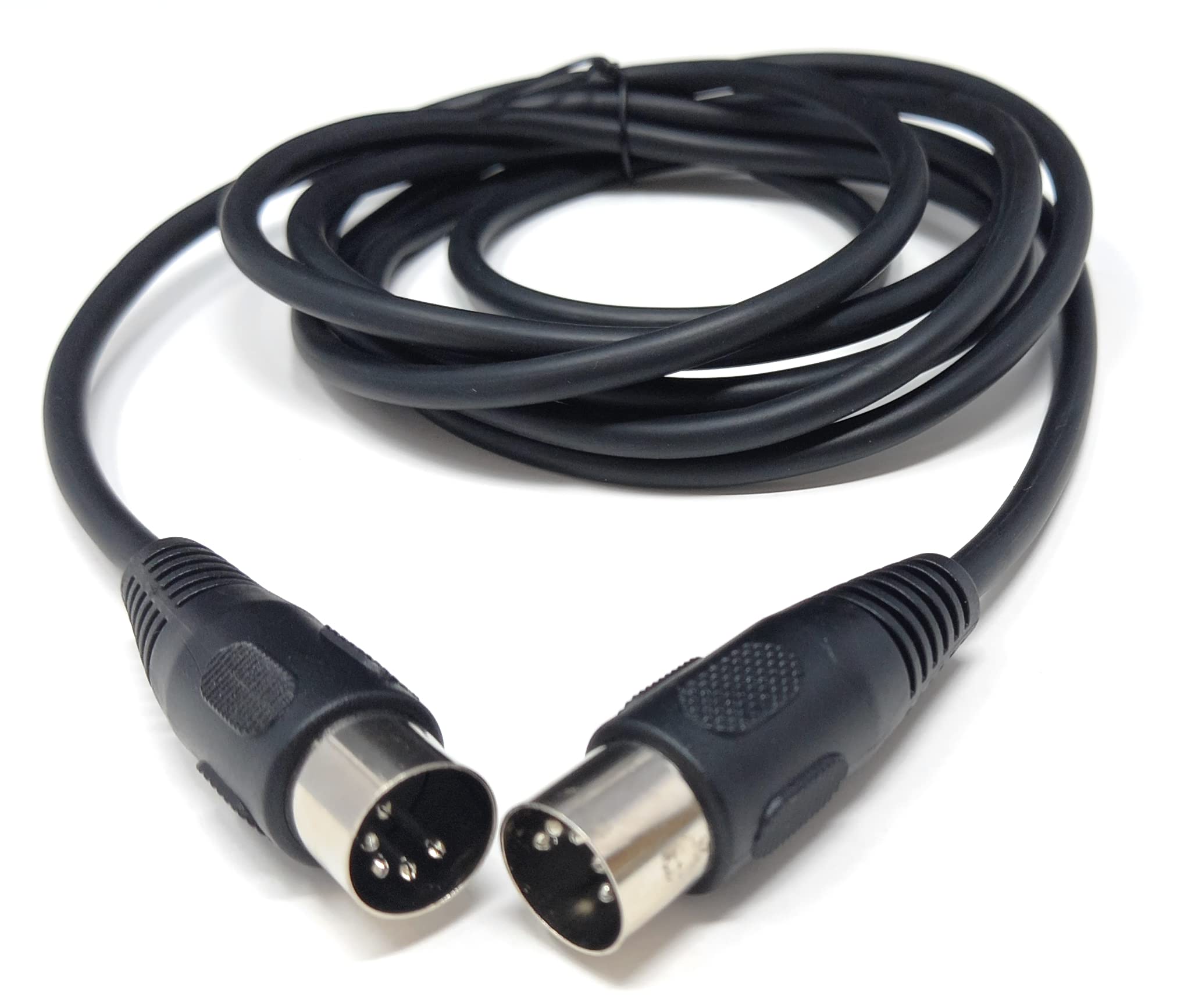 DRUT 2m 5 Pin MIDI Male to Male DIN Plug Audio Cable for Music Instruments 6,5ft Black