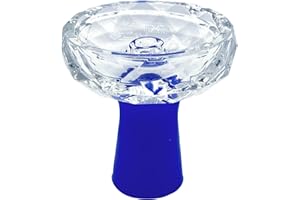 AGSDGAWD Hookah Bowl Diamond-Shaped Glass Shisha Bowl High-Temperature Resistant Compatible with Heat Management Systems Elevate Your Shisha Experience (Color : Blue)