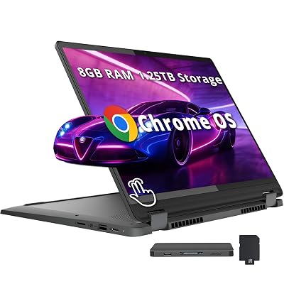 Lenovo Flex 5i Chromebook Plus 14" WUXGA Touchscreen 2-in-1 Laptop, Intel Core i5-1334U, 8GB LPDDR4x, 1.25TB Storage (256GB SSD+1TB Docking Station), Backlit Keyboard, FHD Camera, Chrome OS, Gray