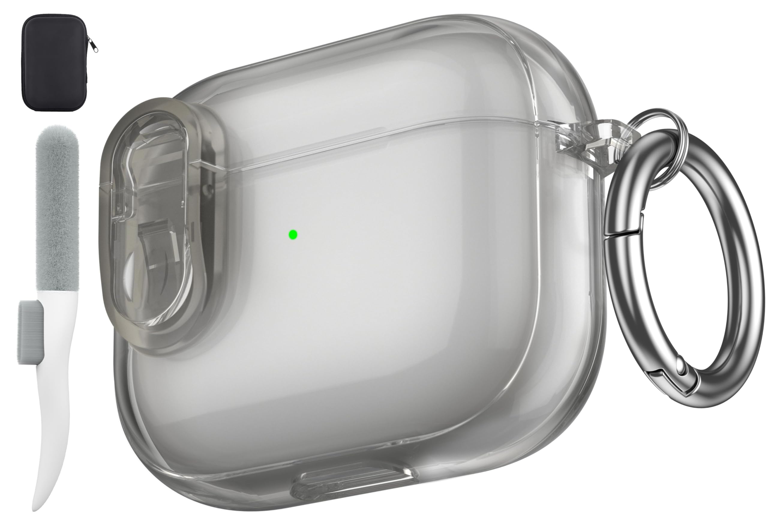 Photo 1 of Valkit Compatible Airpods 3rd Gen Case Clear with Cleaner Kit & Lock, Soft TPU Transparent Case with Keychain Shockproof Protective Cover