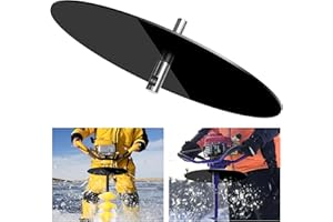 Ice Auger Drill Adapter- Stainless Steel Ice Fishing Auger Stopper Disc with 11.8" Safety Disk- Ice Auger Attachment Plate Fi