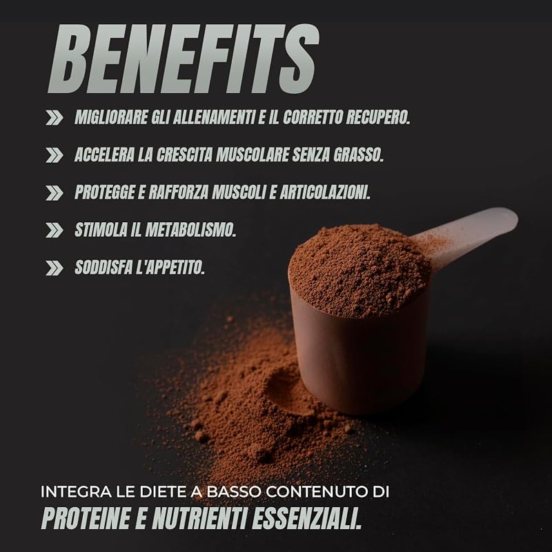 Whey Protein | Proteina Whey pura con Collagene + Magnesio | Migliora i tuoi allenamenti | Protegge e aumenta la massa muscolare | 1000g di proteina (Cioccolato)