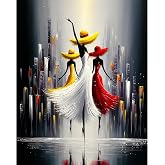 NXIKYO Woman Dancer Paint by Number for Adults Beginners, Abstract City Adults Paint by Numbers Kits on Canvas, DIY Oil Painting Acrylic Paints for Home Wall Art Decor(16x20inch)