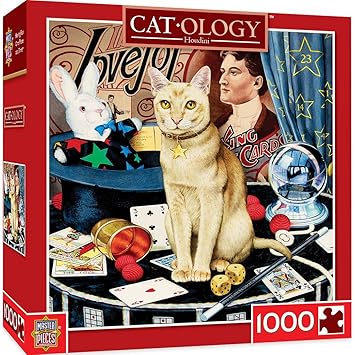 MasterPieces Cat-O-Logy Houdini Jigsaw Puzzle, Art by Geoffrey Tristram, 1000-Piece