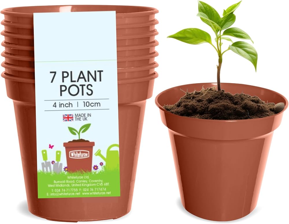 Whitefurze G04013 Garden Pot 10cm Terracotta Set of 7