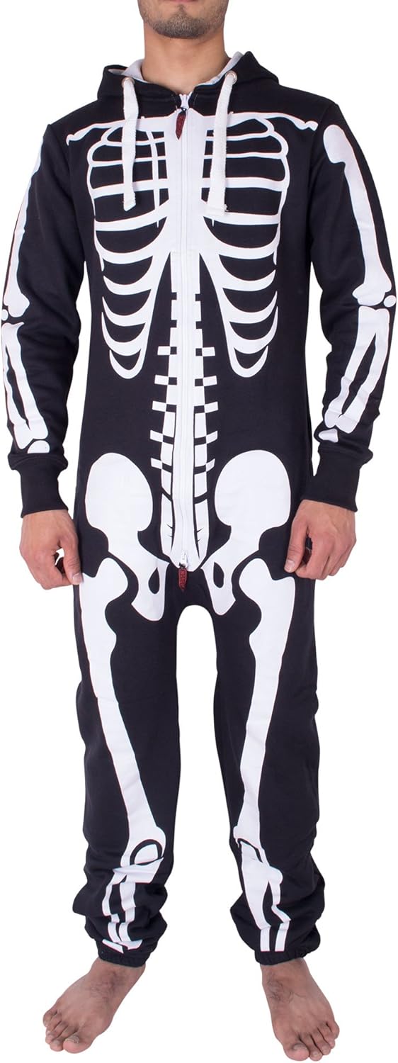 NOROZE Mens Hoodie Jumpsuit Onesie One Piece Pajamas at  Men’s Clothing store
