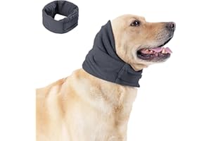 AIIEIM Dog Quiet Ear Cover,Dog Anxiety Relief Noise-Reducing Ear Muffs,Ear Wraps for Large Dogs,Adjustable Headband with Comfort Hoodie Design Gray,M