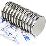 LOVIMAG Super Strong Neodymium Disc Magnets, Powerful Rare Earth Magnets with Double-Sided Adhesive for Fridge, DIY, Building