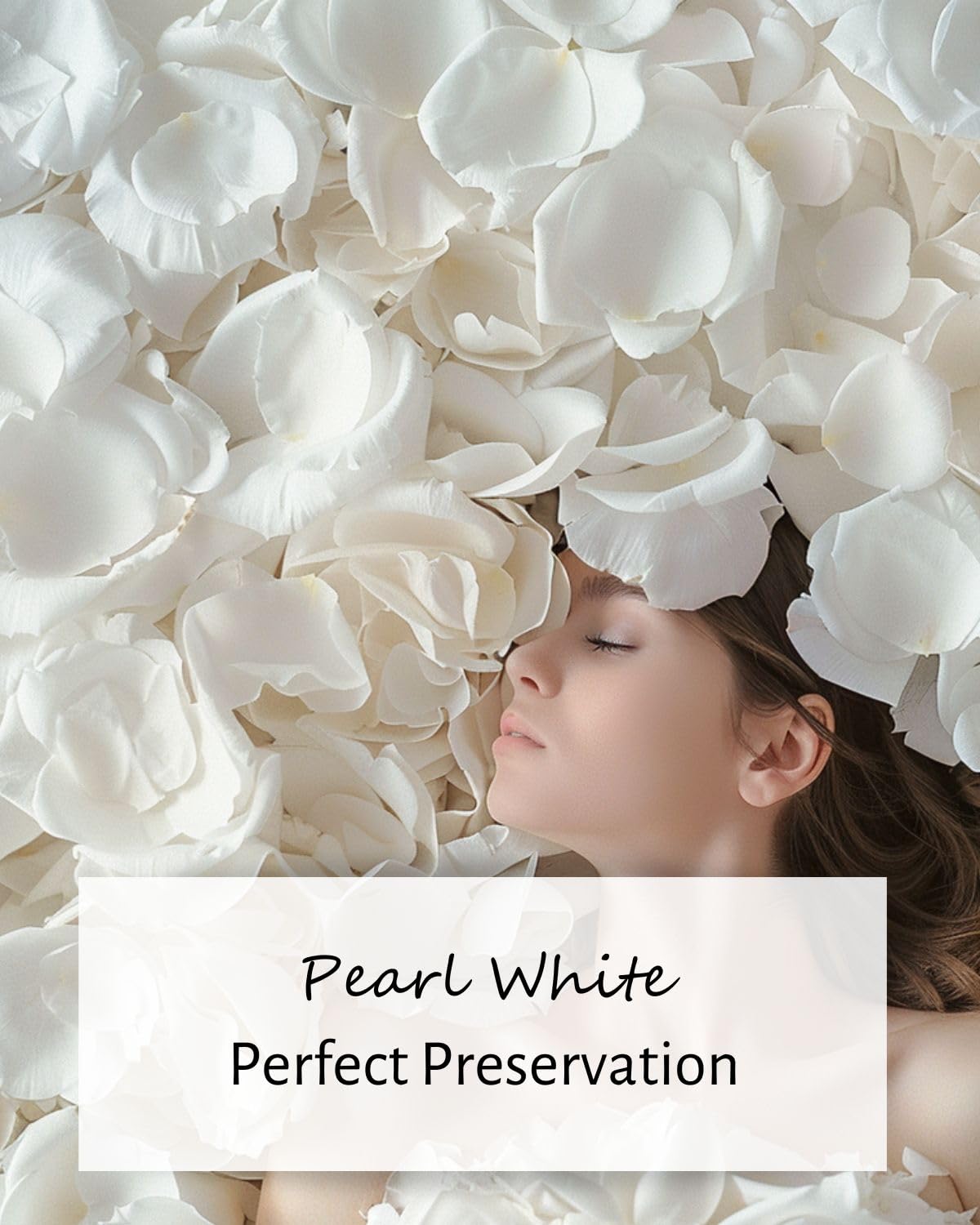 3.5oz REAL Rose Petals, Pearl White Freeze-Dried Petals Biodegradabel Wedding Natural Confetti, Perfectly Preserved Flower Petals for Table Decorations 100g