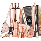 Shaker Per Cocktail Mezclar In Rame Placcato Art Déco - 500 Ml, Vintage, Elegante, Fatto A Mano