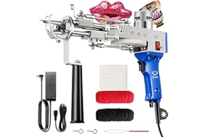 Riiai Tufting Gun Cut Pile and Loop Pile 2 in 1 AK-III, Rug Tufting Gun Machine with Starter Kit, Speed Adjustment and 360°Handle, Rug Maker Carpet Gun for Rug Making, Beginners（Half-Blue）
