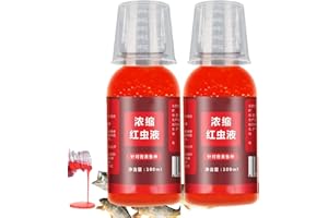 OJJ 2pcs Red Ink Fishing,Red 40 Fishing Liquid,Red Worm Fish attractants,Bloodworm Liquid Bait, Bait Fish Additive,Fish Lure Attraction Enhancer for Trout, Cod, Carp, Bass(100ml*2)