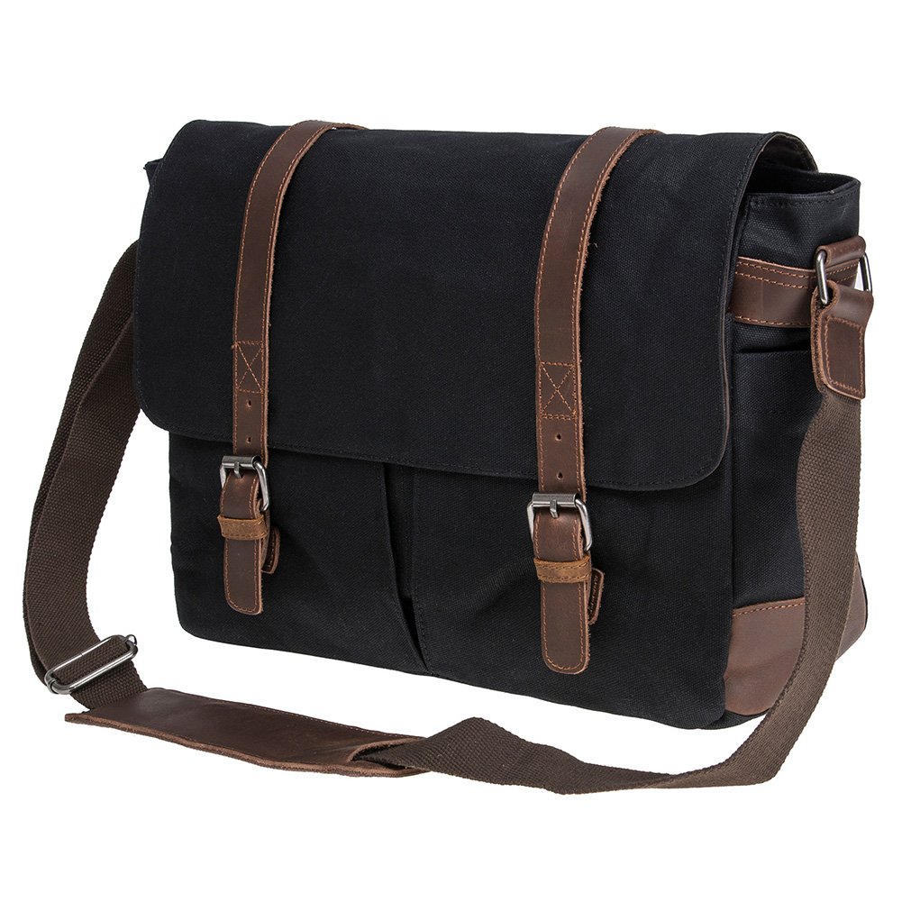 Waterproof Waxed Canvas 15 Macbook Pro 14 Laptop Messenger Bag Men Business Vintage Shoulder Bag Briefcase Electronics Bags Cases Sleeves Migalio Com