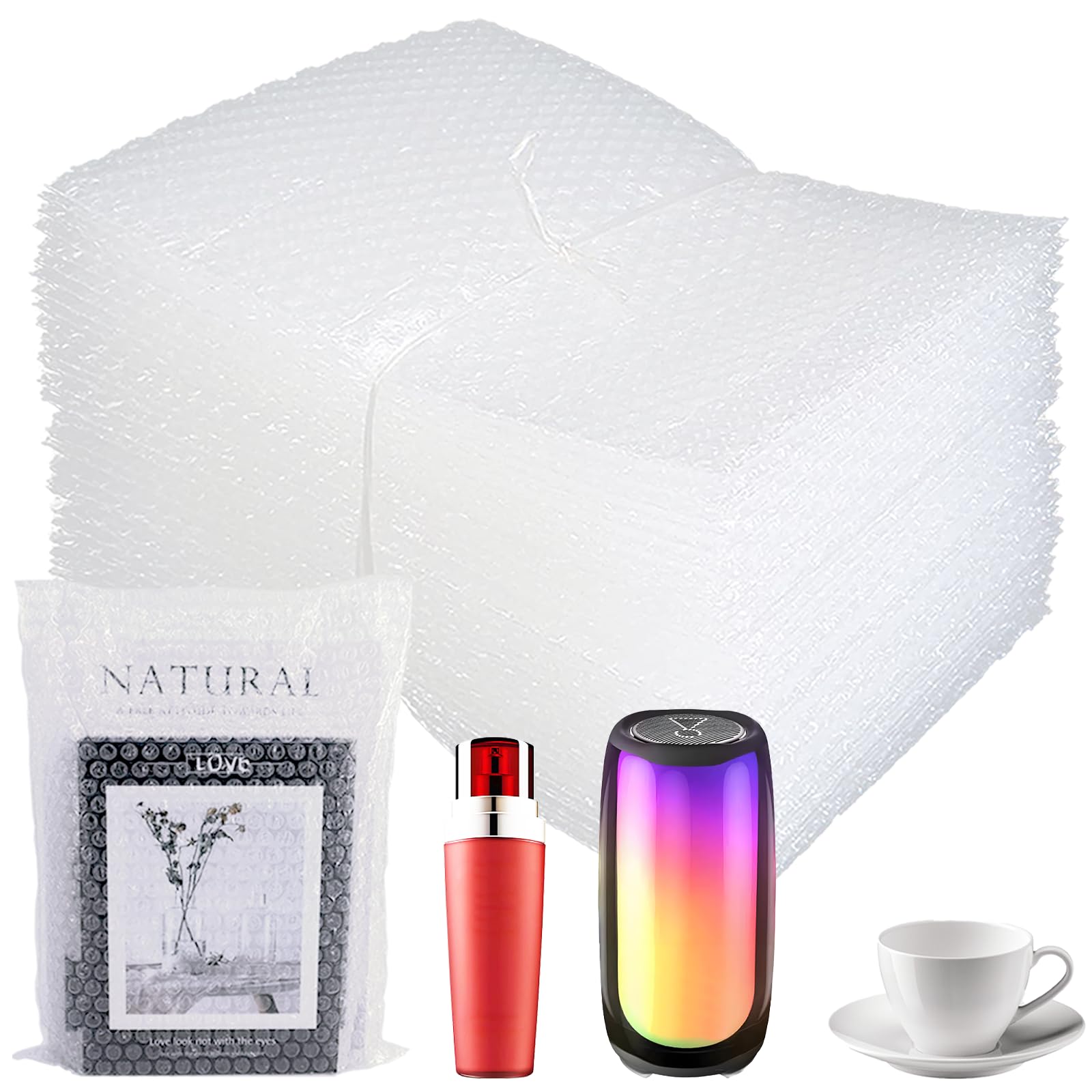 Photo 1 of 50Pcs Clear Bubble Out Bag 8X10Inch, Bubble pouches wrap for Shipping,Double Walled Cushioning Bags for Moving,Packing and Extra Protecting Fragile Item