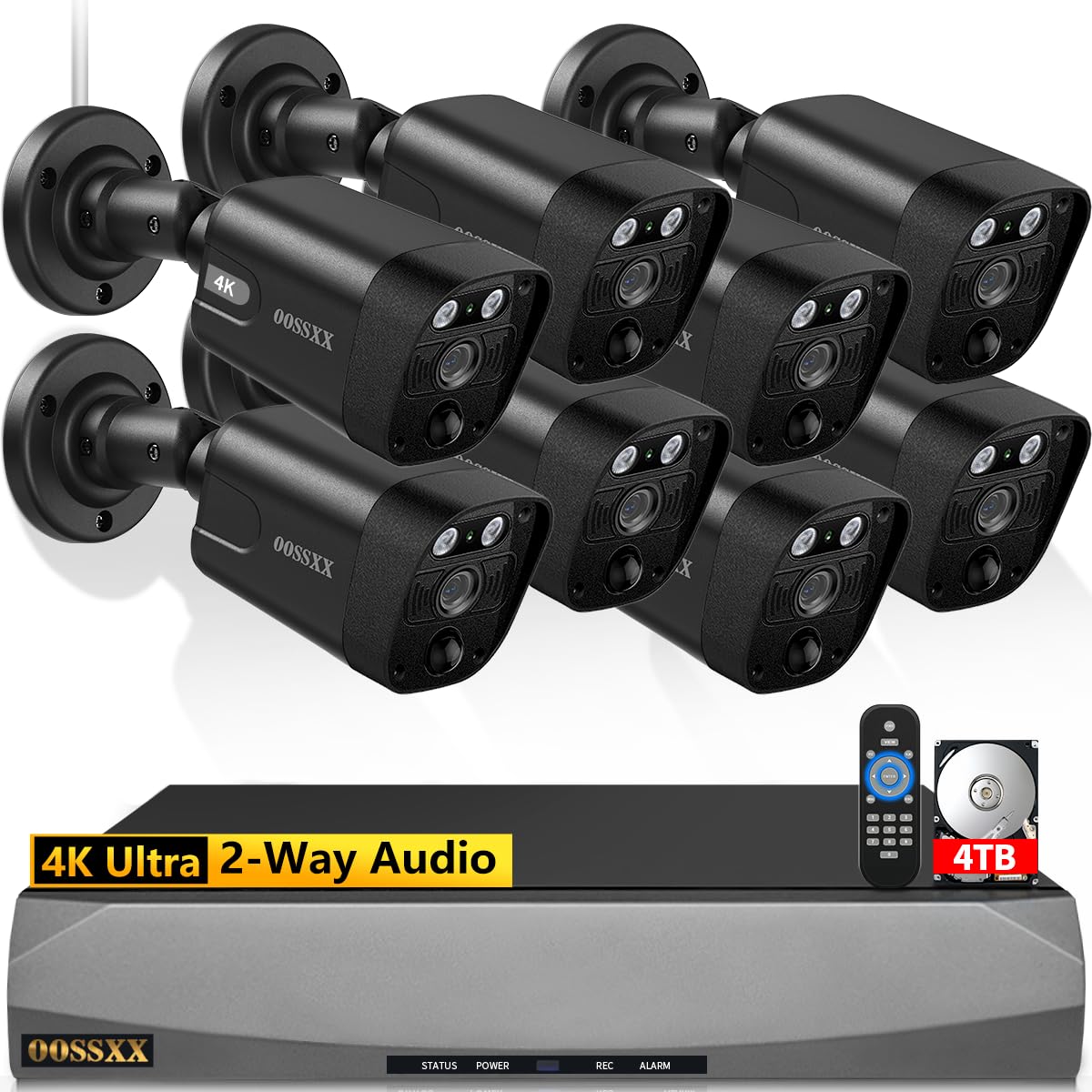 Photo 1 of (4K/8.0 Megapixel & 130° Ultra Wide-Angle) 2-Way Audio PoE Outdoor Home Security Camera System Wired Outdoor Video Surveillance IP Cameras System