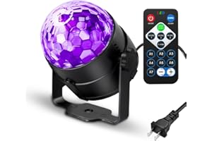 Mogonice Disco Ball Party Lights Sound Activated with Remote Control, Strobe Lamp 3 Modes Stage Light for Home Room Dance Parties New Years Eve Karaoke Halloween Christmas Birthday Decorations[1-Pack]