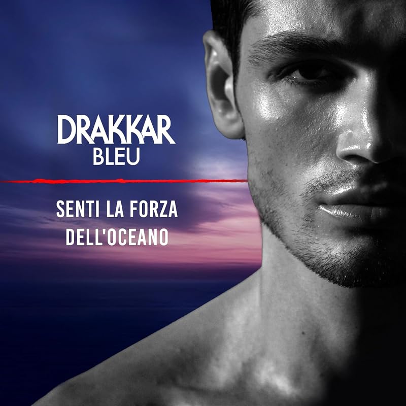 Drakkar Bleu, Iconico Profumo d'Autore, Eau de Parfum Potente, Acquatica e Fresca, 100ml