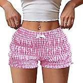Dookttker Women's Ruffle Slim Fit Extra Shorts Plaid Bloomers Elastic Waist Y2k Bottoms Gingham Boxer Micro Shorts 2026