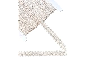 MSCFTFB 14 Yards Gimp Braid Trim,1/2 inch Gift Wrap Ribbon, Woven Fabric Lace Trim for Upholstery Costume Curtain,Lamp,Jewelry,Decorative Embellishment for Sewing Craft (Beige)