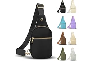 VOROLO Crossbody Sling Bag，Waist Belt Bag Women Sling Chest Bag with Ajustable Strap