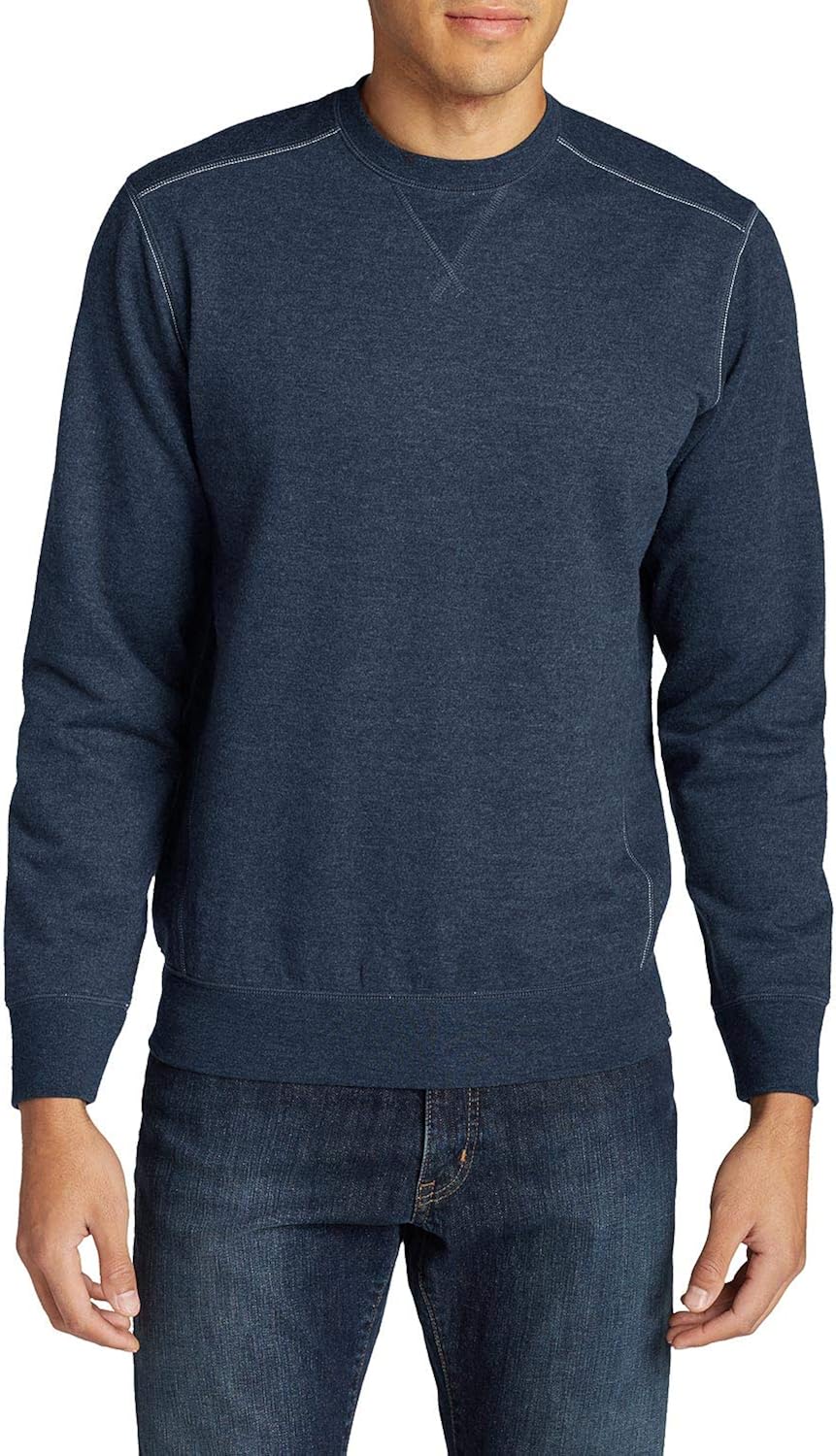 Eddie Bauer Men's Camp Fleece Sweatshirt, Blue (Indigo Meliert 005