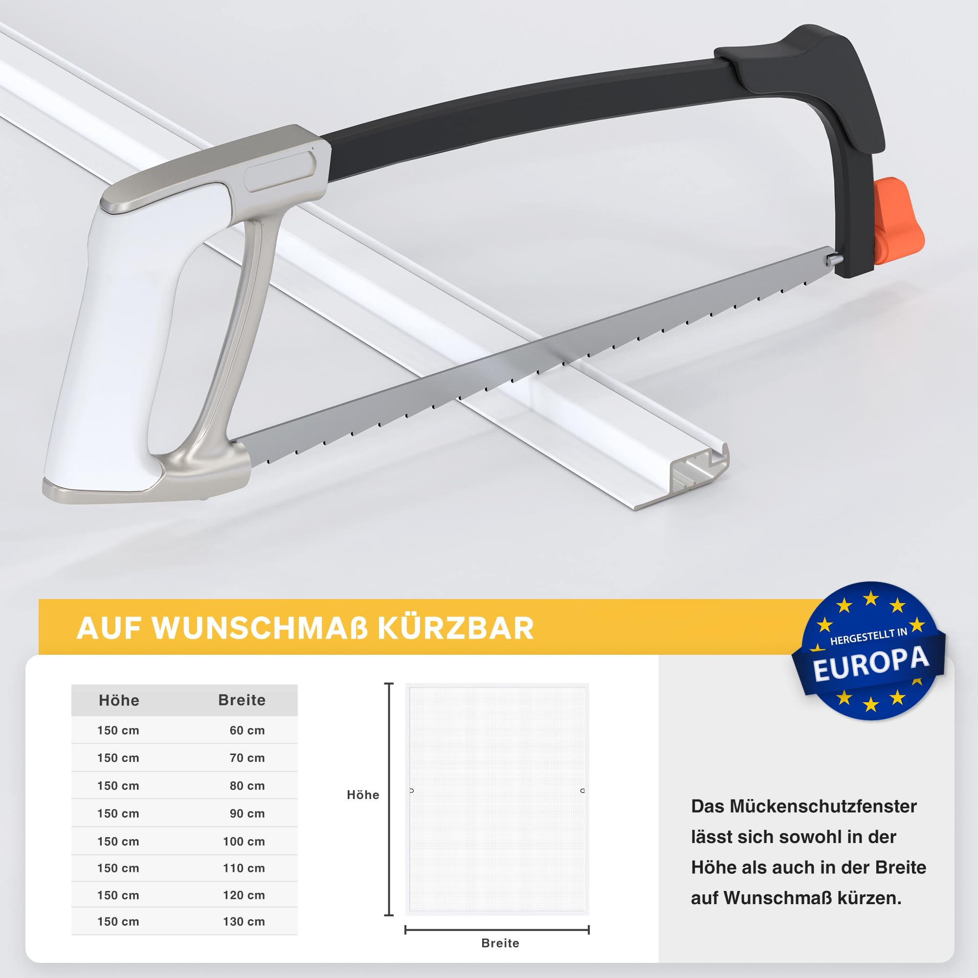 jarolift Fliegengitter für Fenster SlimLine Insektenschutz ohne Bohren, mit Alurahmen Spannrahmen, Mückenschutz Mückengitter, 70 x 150 cm, Braun 4