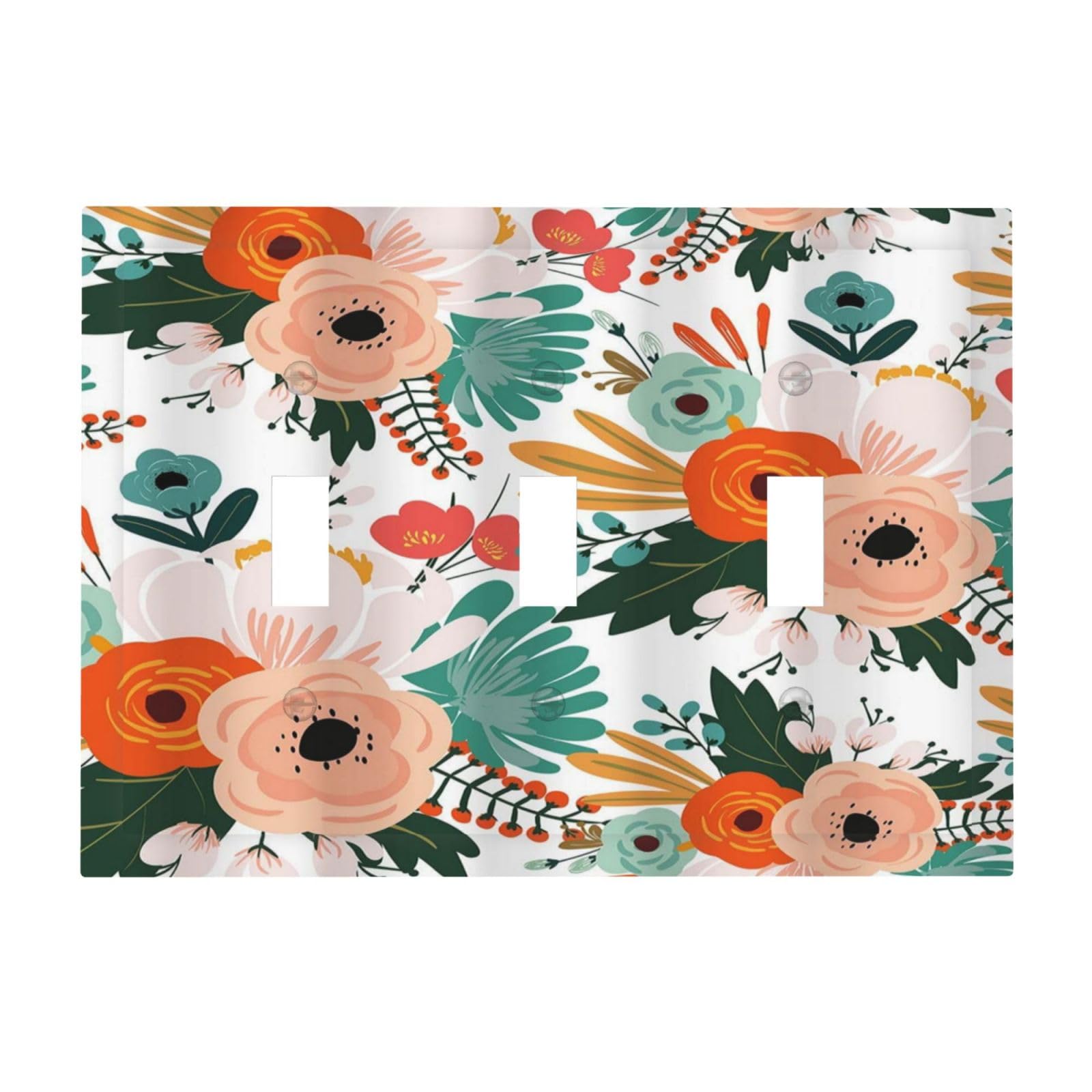 Sghxwp Rustic Floral Boho Colorful Flower 3 Gang