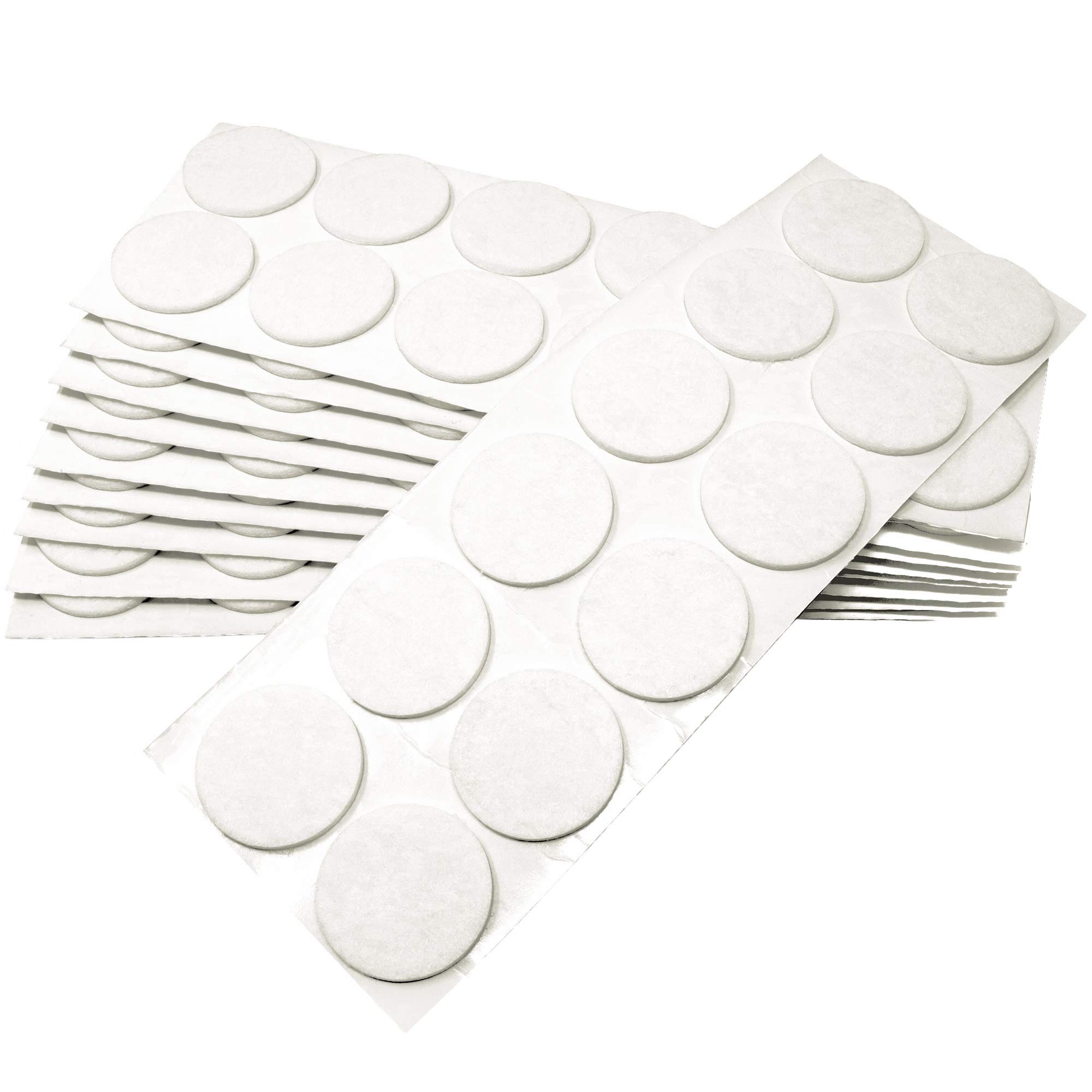 Adsamm® / 120 x self-adhesive felt pads/White/ø 1.57'' (ø 40 mm) / round / 0.138'' / 3.5 mm thick stick-on furniture felt glides/Furniture & Chair Glides