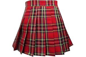 TONCHENGSD Women's High Waist Pleated Mini Skirt Skater Tennis Skirt