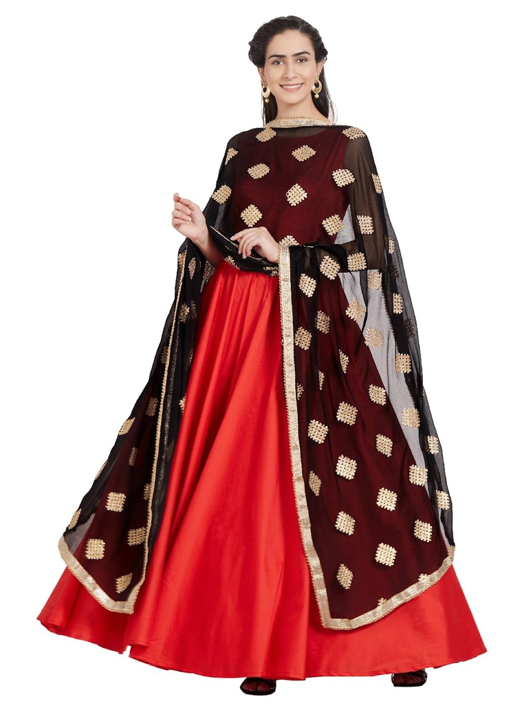 dupatta bazaar woman's gold embroidered chiffon dupatta
