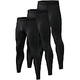 SPVISE 1 or 3 Pack Men's Sports Compression Pants Running Workout Leggings Dry Fit Gym Basketball Athletic Base Layer Bottoms